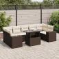 Preview: ARDEBO.de - 8-tlg. Garten-Sofagarnitur mit Kissen Braun Poly Rattan