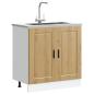 Preview: ARDEBO.de - Spülenunterschrank Porto Artisan-Eiche 80x46x81,5 cm
