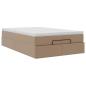 Preview: Ottoman-Bett mit Matratze Cappuccino-Braun 120x190cm Kunstleder