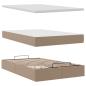 Preview: Ottoman-Bett mit Matratze Cappuccino-Braun 120x190cm Kunstleder
