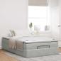 Preview: Ottoman-Bett mit Matratze Hellgrau 120x200 cm Samt