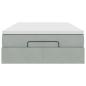 Preview: Ottoman-Bett mit Matratze Hellgrau 120x200 cm Samt