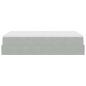 Preview: Ottoman-Bett mit Matratze Hellgrau 120x200 cm Samt
