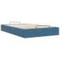 Preview: Ottoman-Bett ohne Matratze Dunkelblau 120x200 cm Samt