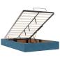 Preview: Ottoman-Bett ohne Matratze Dunkelblau 120x200 cm Samt