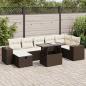 Preview: ARDEBO.de - 5-tlg. Garten-Sofagarnitur mit Kissen Braun Poly Rattan