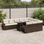 Preview: ARDEBO.de - 11-tlg. Garten-Sofagarnitur mit Kissen Braun Poly Rattan