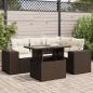 Preview: ARDEBO.de - 5-tlg. Garten-Sofagarnitur mit Kissen Braun Poly Rattan