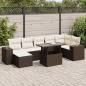 Preview: ARDEBO.de - 8-tlg. Garten-Sofagarnitur mit Kissen Braun Poly Rattan