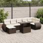 Preview: ARDEBO.de - 8-tlg. Garten-Sofagarnitur mit Kissen Braun Poly Rattan