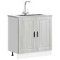Preview: ARDEBO.de - Spülenunterschrank Porto Grau Sonoma 80x46x81,5cm Holzwerkstoff