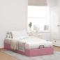 Preview: Ottoman-Bett ohne Matratze Rosa 90x190 cm Samt