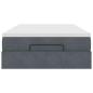 Preview: Ottoman-Bett mit Matratze Dunkelgrau 120x190 cm Samt