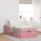Preview: Ottoman-Bett mit Matratze Rosa 100x200 cm Samt