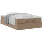 Preview: Ottoman-Bett mit Matratze Cappuccino-Braun 120x200cm Kunstleder