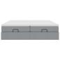Preview: Ottoman-Bett mit Matratzen Hellgrau 180x200 cm Stoff