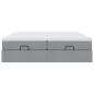 Preview: Ottoman-Bett mit Matratzen Hellgrau 160x200 cm Stoff