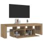Preview: TV-Schrank mit LED Artisan-Eiche 140x36,5x40 cm Holzwerkstoff