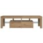 Preview: TV-Schrank mit LED Artisan-Eiche 140x36,5x40 cm Holzwerkstoff