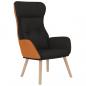 Preview: Relaxsessel mit Hocker Schwarz Kunstleder & Stoff
