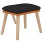 Preview: Relaxsessel mit Hocker Schwarz Kunstleder & Stoff