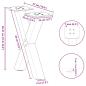 Preview: ARDEBO.de - Couchtischbeine X-Form 2 Stk. Anthrazit 37x(30-31) cm Stahl