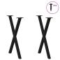 Preview: Esstischbeine X-Form 2 Stk. Schwarz 60x(72-73) cm Stahl