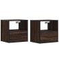 Preview: Wand-Nachttische 2 Stk. Braun Eichen-Optik 40x31x39,5 cm