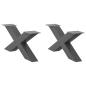 Preview: ARDEBO.de - Couchtischbeine X-Form 2 Stk. Anthrazit 70x(30-31) cm Stahl