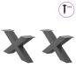 Preview: Couchtischbeine X-Form 2 Stk. Anthrazit 70x(30-31) cm Stahl