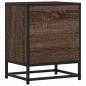 Preview: Nachttisch Braun Eichen-Optik 40x31x50 cm Holzwerkstoff Metall