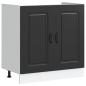 Preview: Spülenunterschrank Kalmar Schwarz 80x46x81,5 cm Holzwerkstoff