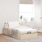 Preview: Ottoman-Bett ohne Matratze Creme 90x200 cm Stoff