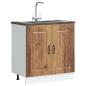 Preview: ARDEBO.de - Spülenunterschrank Kalmar Altholz-Optik 80x46x81,5 cm