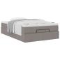 Preview: Ottoman-Bett mit Matratze Taupe 120x190 cm Stoff