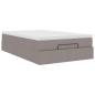 Preview: Ottoman-Bett mit Matratze Taupe 120x190 cm Stoff