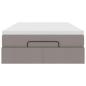 Preview: Ottoman-Bett mit Matratze Taupe 120x190 cm Stoff