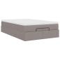 Preview: Ottoman-Bett mit Matratze Taupe 120x190 cm Stoff