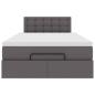Preview: Ottoman-Bett mit Matratze Grau 120x200 cm Kunstleder