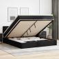 Preview: ARDEBO.de - Ottoman-Bett mit Matratze Schwarz 180x200 cm Kunstleder