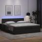 Preview: Ottoman-Bett mit Matratze Schwarz 180x200 cm Kunstleder