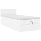 Preview: Ottoman-Bett mit Matratze Reinweiß 90x200 cm Kunstleder