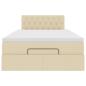 Preview: Ottoman-Bett mit Matratze Creme 120x190 cm Stoff