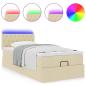 Preview: Ottoman-Bett mit Matratze Creme 90x190 cm Stoff