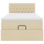 Preview: Ottoman-Bett mit Matratze Creme 90x190 cm Stoff