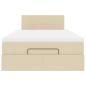 Preview: Ottoman-Bett mit Matratze Creme 120x190 cm Stoff