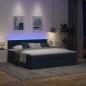 Preview: Ottomane Bett mit Matratze & LEDs Blau 180x200 cm Stoff