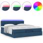 Preview: Ottomane Bett mit Matratze & LEDs Blau 180x200 cm Stoff