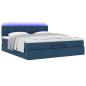 Preview: Ottomane Bett mit Matratze & LEDs Blau 180x200 cm Stoff