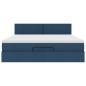 Preview: Ottoman-Bett mit Matratze Blau 180x200 cm Stoff